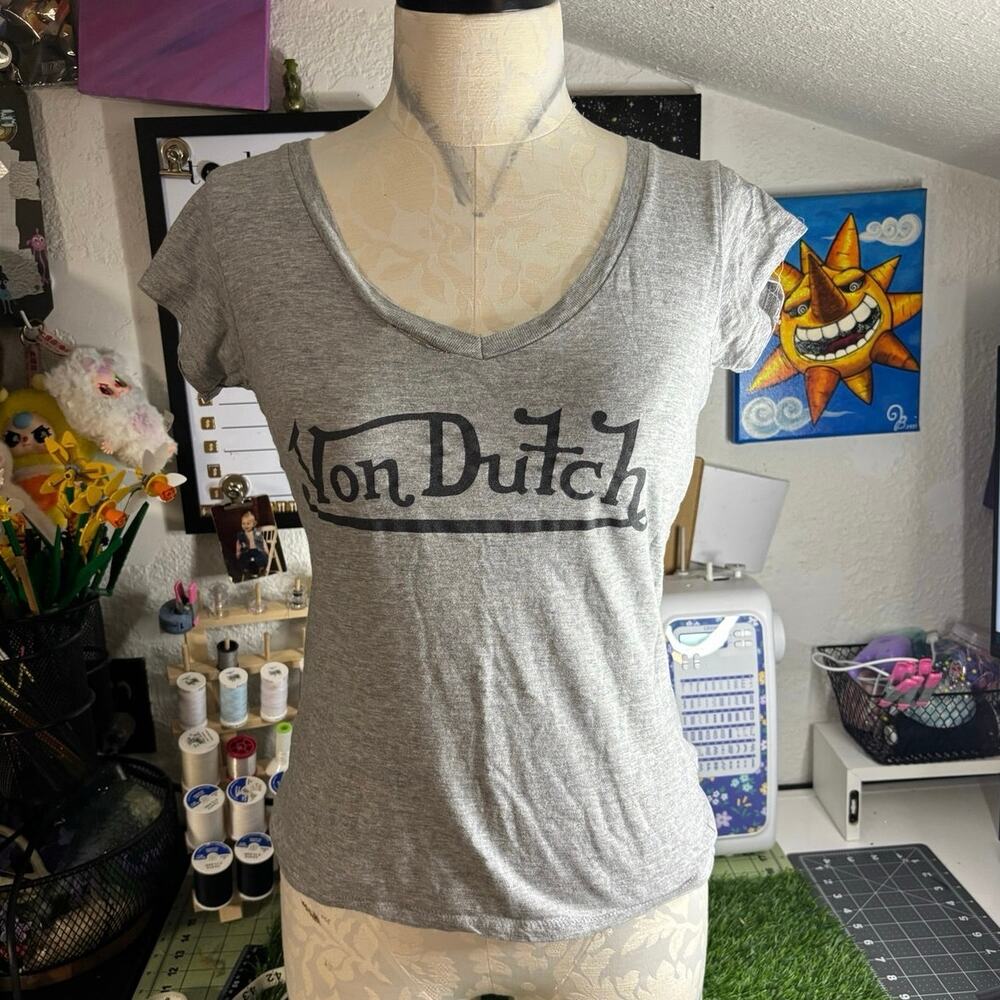 Von Dutch grey top